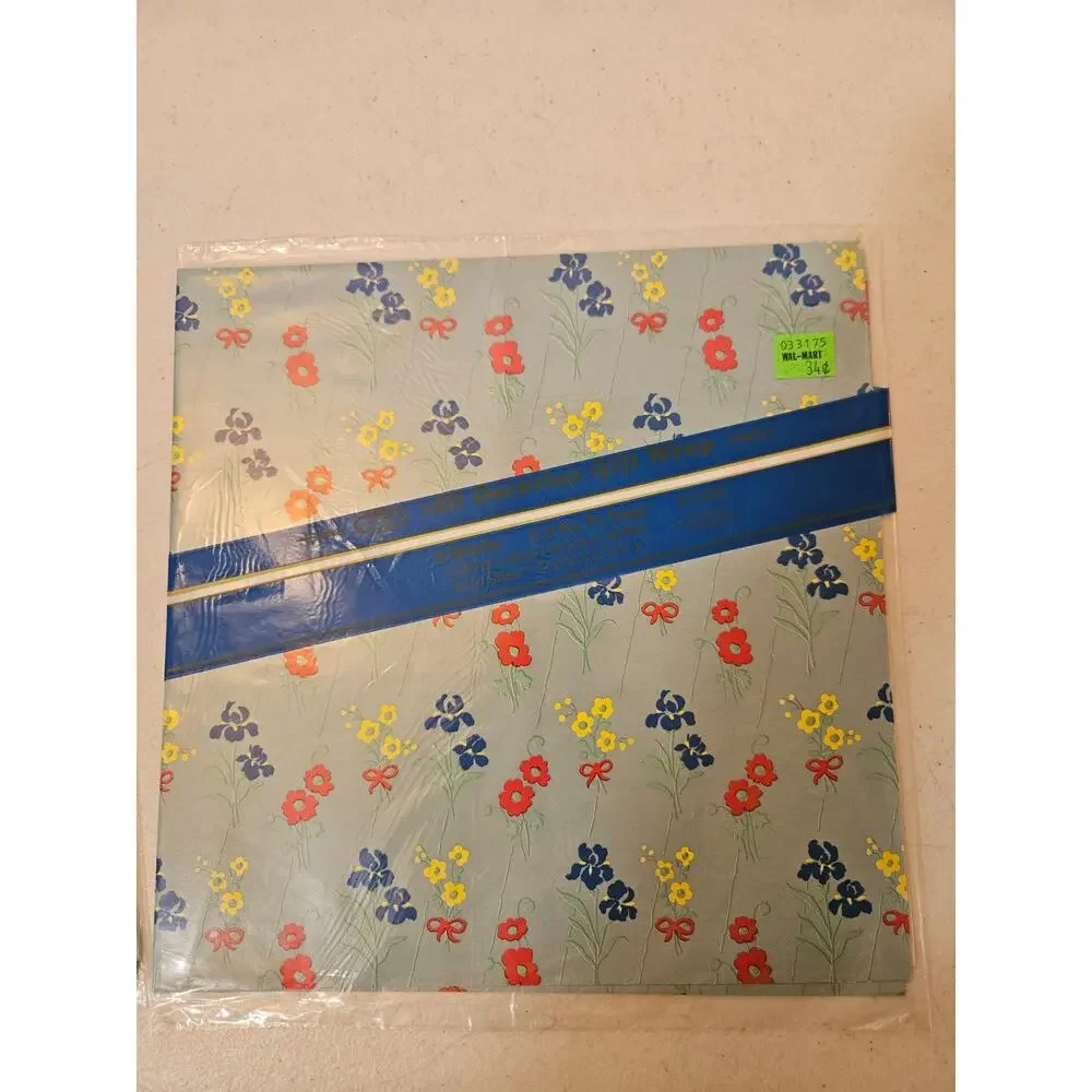 Vintage wrapping paper 5 pack bundle new old stock cottagecore floral country
